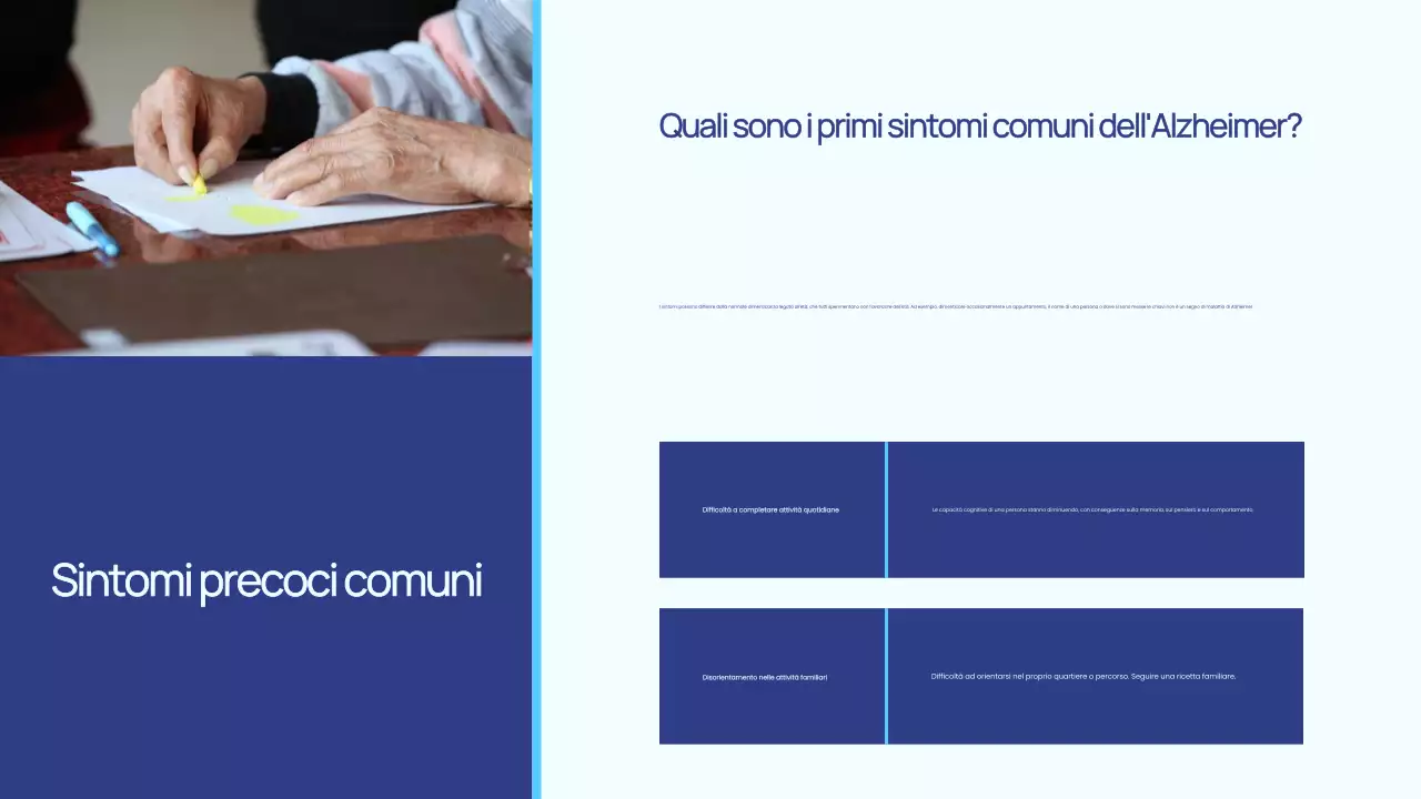 Blu e bianco Semplice comprensione del morbo di Alzheimer Introduzione