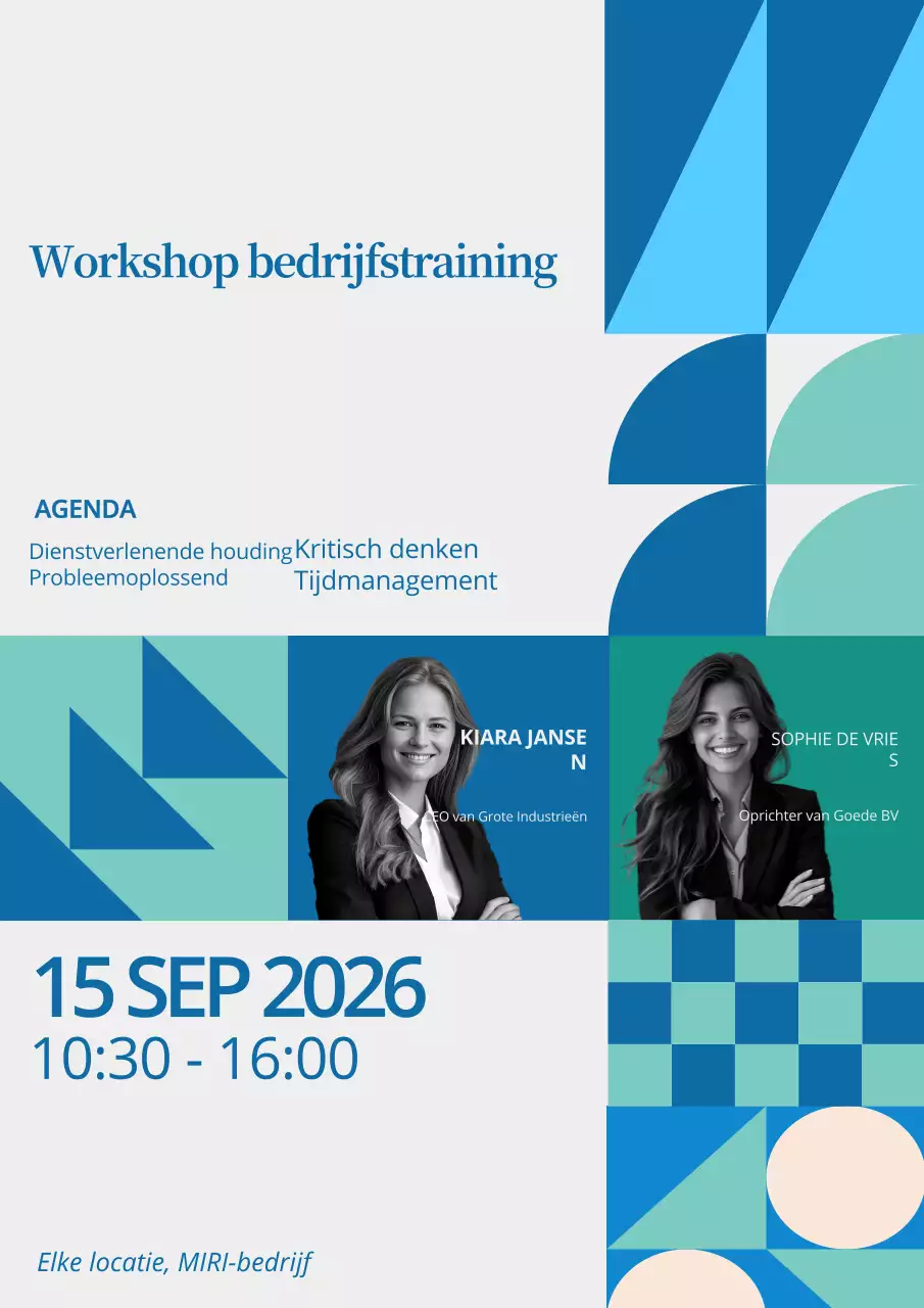 Bedrijfsopleidingen blauw en groen Flyer