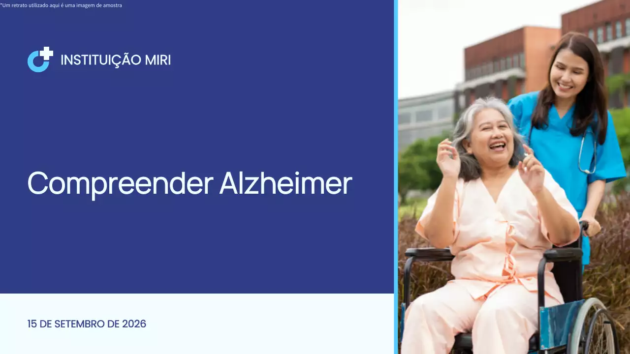 Azul e branco Simples Compreender a doença de Alzheimer Introdução