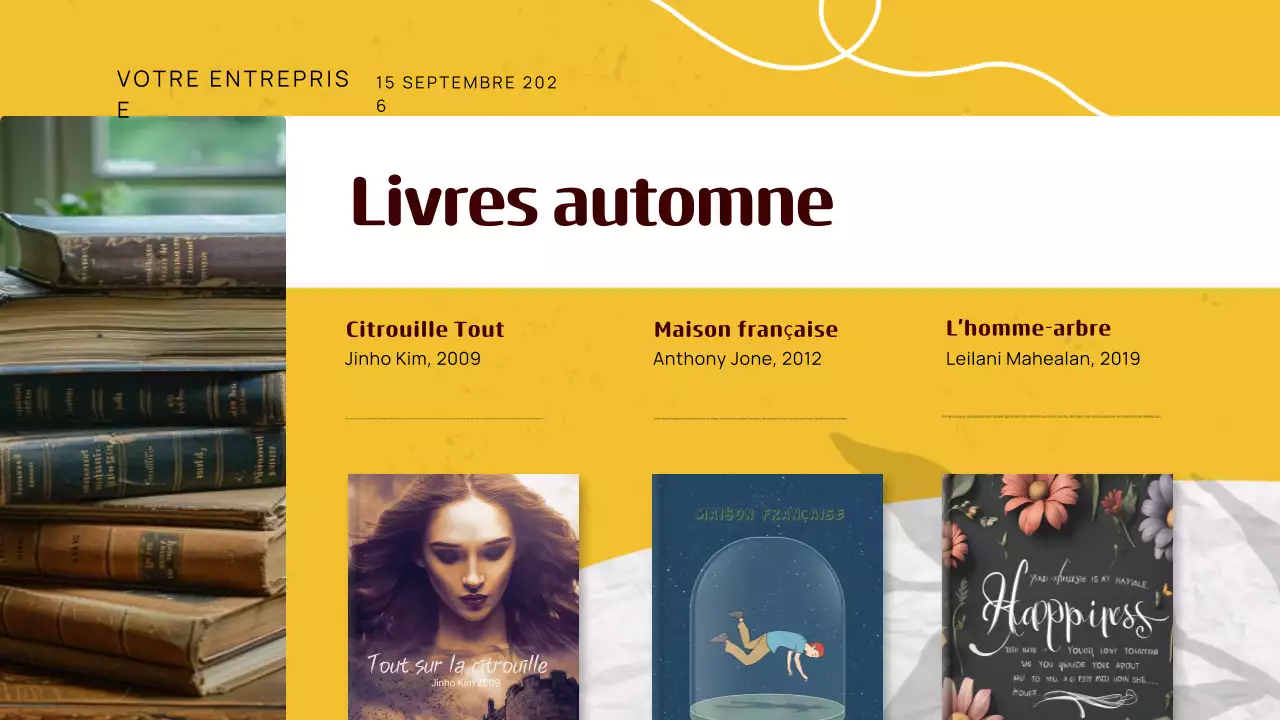 Guide de recommandations de livres d'automne classiques jaunes