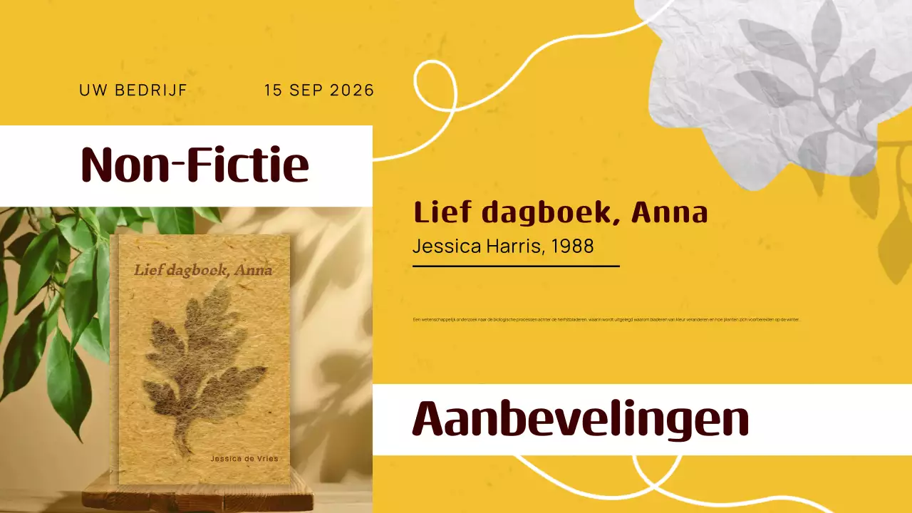 Gele klassieke herfstgids met boekaanbevelingen