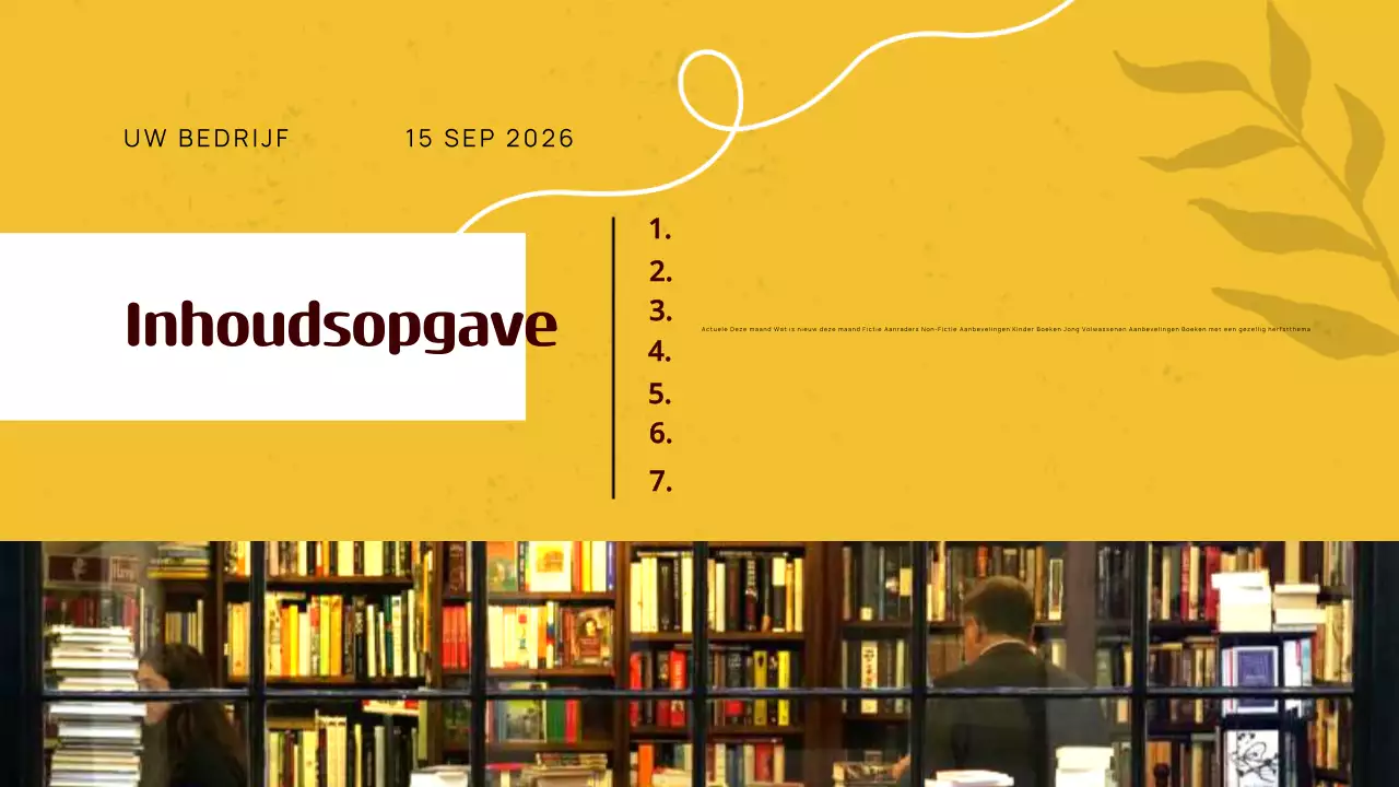 Gele klassieke herfstgids met boekaanbevelingen