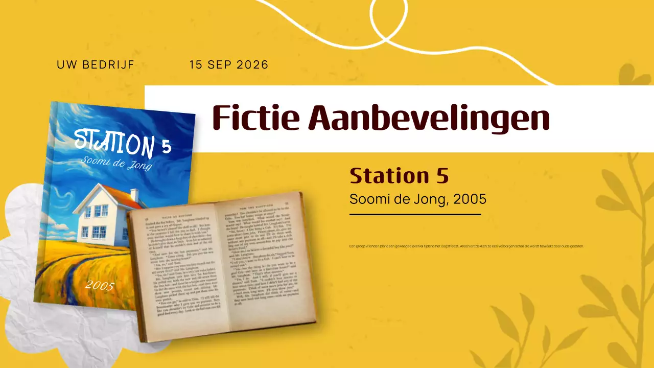 Gele klassieke herfstgids met boekaanbevelingen