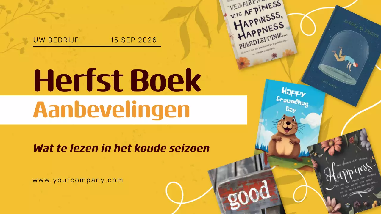 Gele klassieke herfstgids met boekaanbevelingen