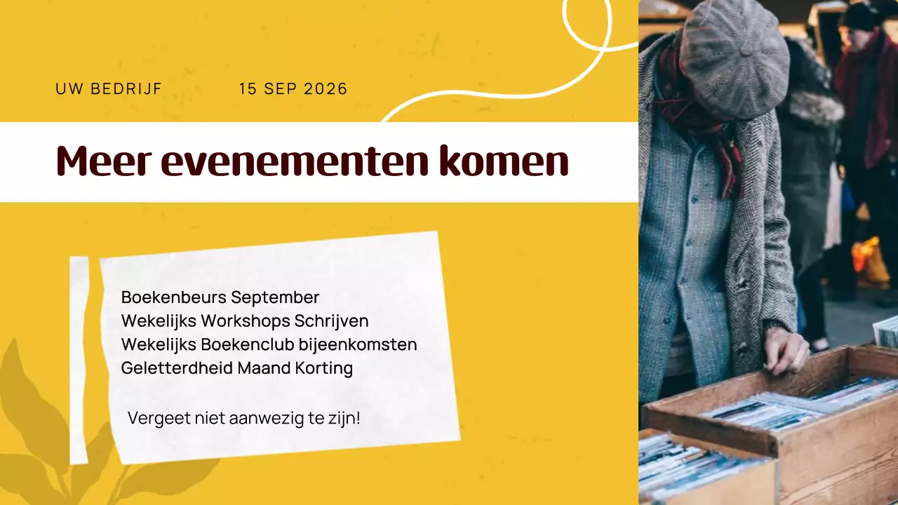 Gele klassieke herfstgids met boekaanbevelingen