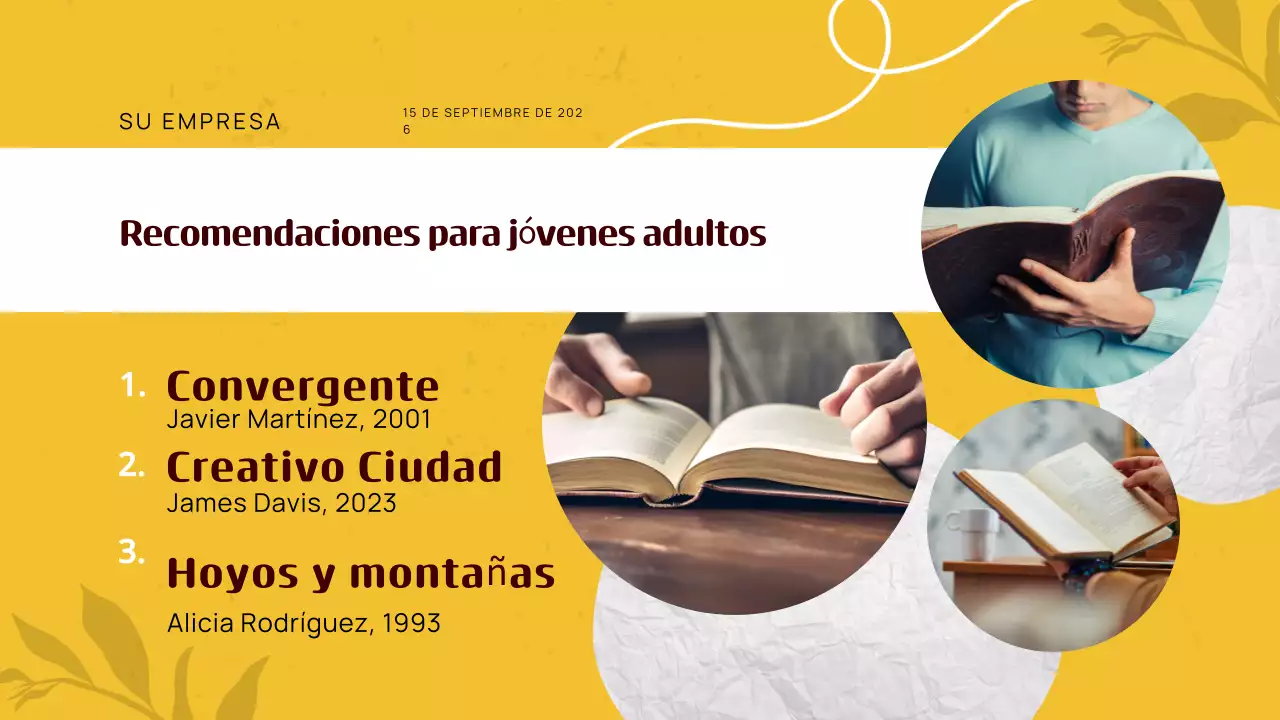 Guía de recomendaciones de libros clásicos amarillos de otoño