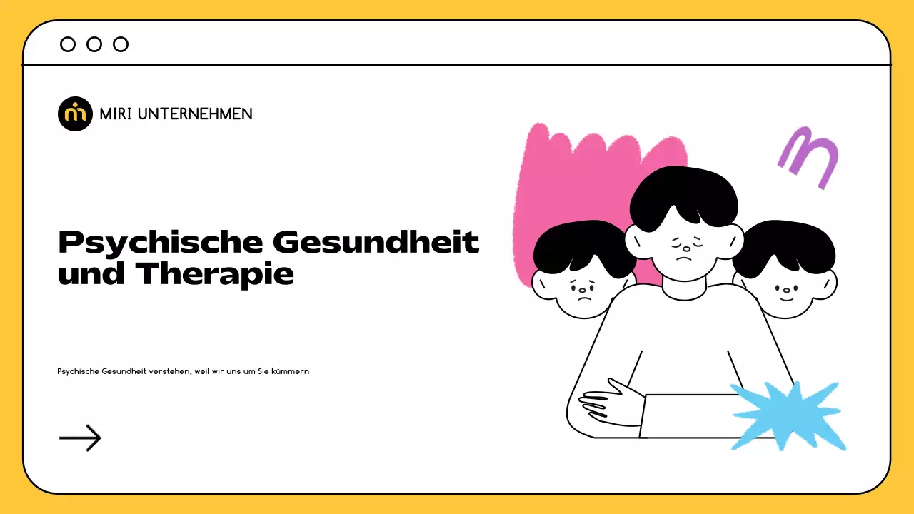 Gelb Schwarz Minimal Ressourcen für psychische Gesundheit und Therapie