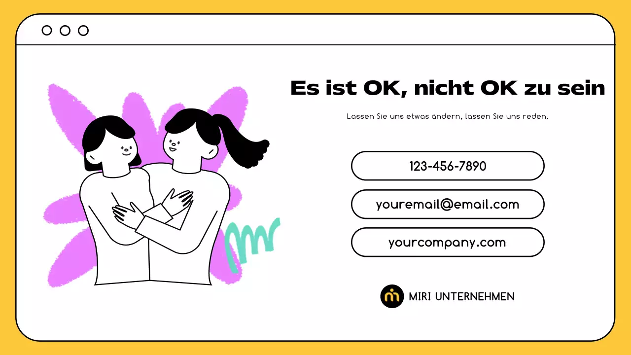 Gelb Schwarz Minimal Ressourcen für psychische Gesundheit und Therapie