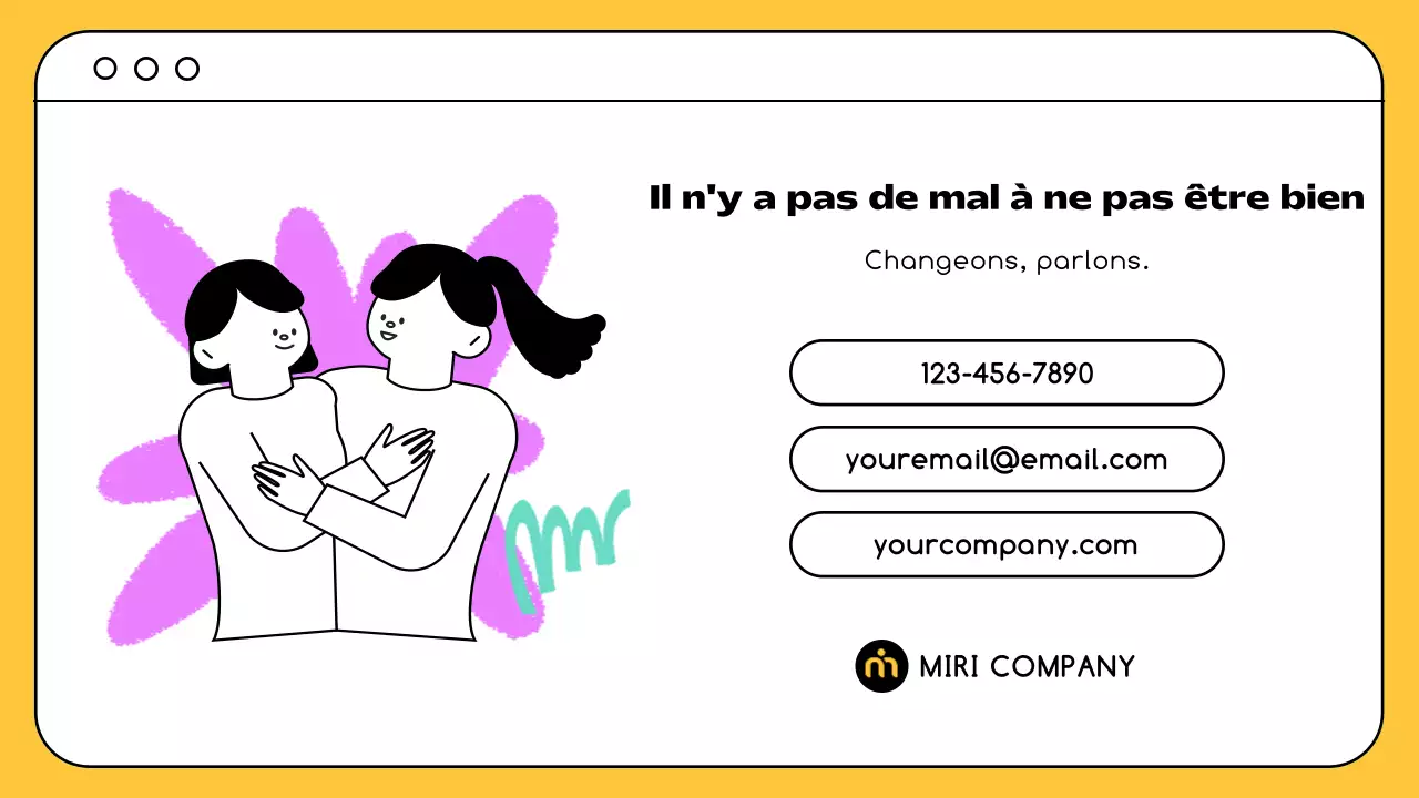 Yellow Black Minimal Mental Health and Therapy Resources (Ressources pour la santé mentale et la thérapie)