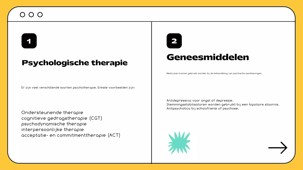 Geel Zwart Minimal Hulpmiddelen voor geestelijke gezondheid en therapie