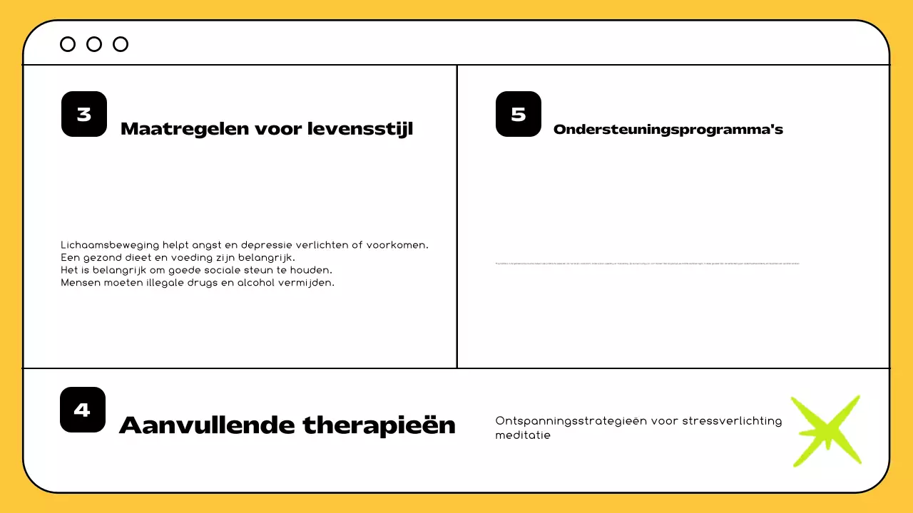 Geel Zwart Minimal Hulpmiddelen voor geestelijke gezondheid en therapie