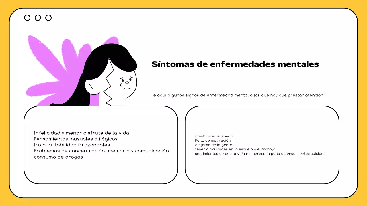 Amarillo Negro Recursos mínimos de salud mental y terapia