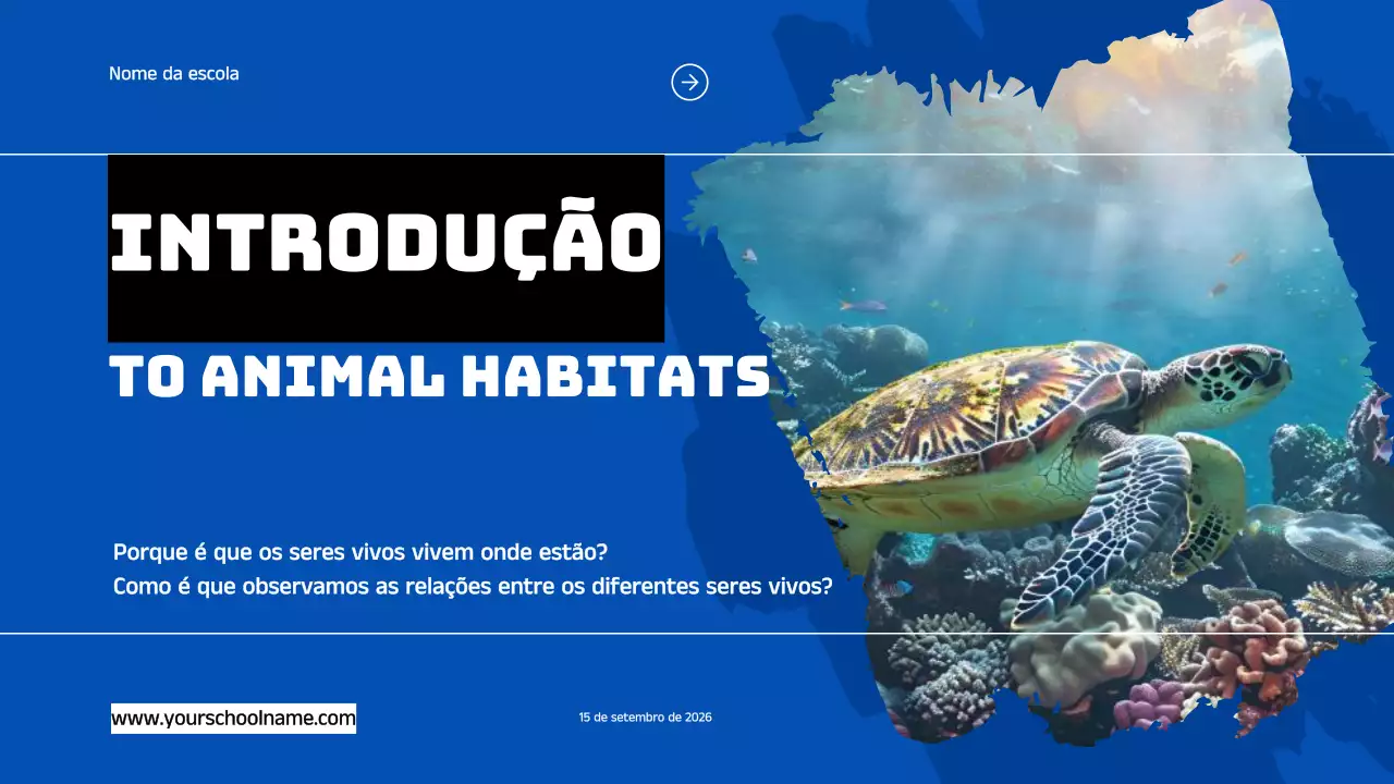 Azul Laranja Moderno Negrito Geométrico Introdução aos Habitats Animais Infografia