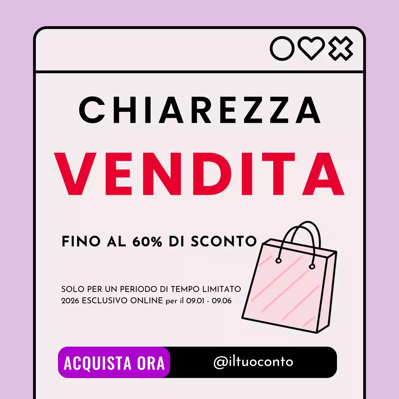 Porpora Rosso Semplice Liquidazione Vendita Promozione