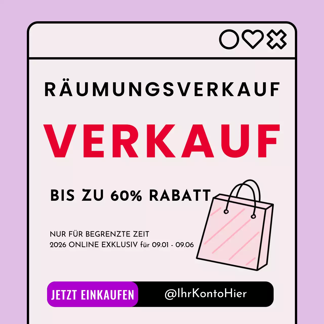 Lila Rot Einfacher Räumungsverkauf Aktion