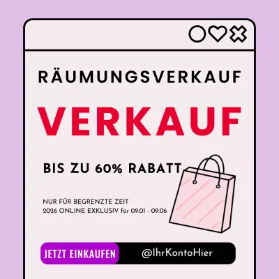 Lila Rot Einfacher Räumungsverkauf Aktion