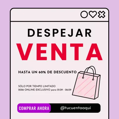 Purple Red Simple Clearance Sale Promotion