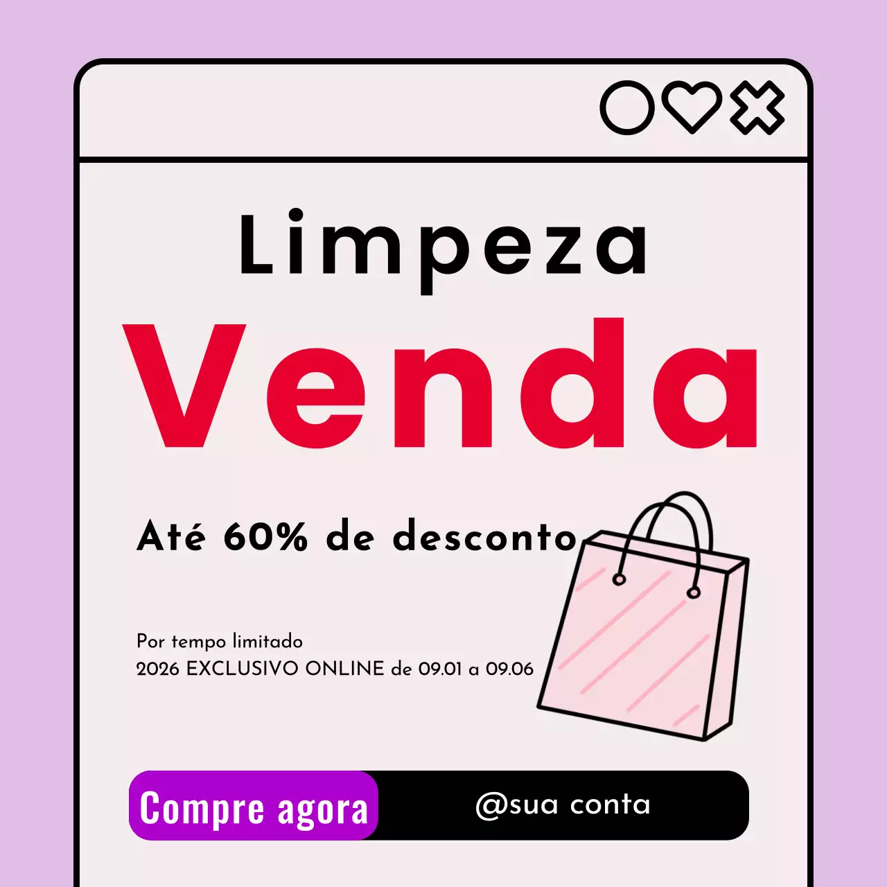 Roxo Vermelho Simples Promoção de venda