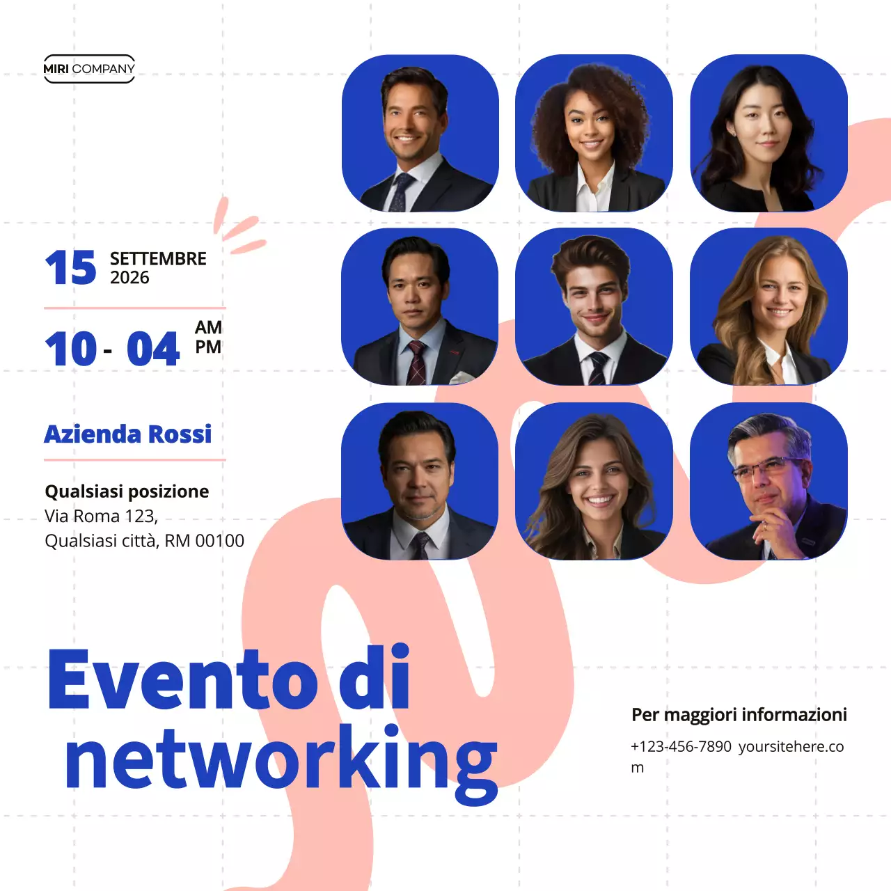 Pubblicità dell'evento di networking aziendale Blue Modern