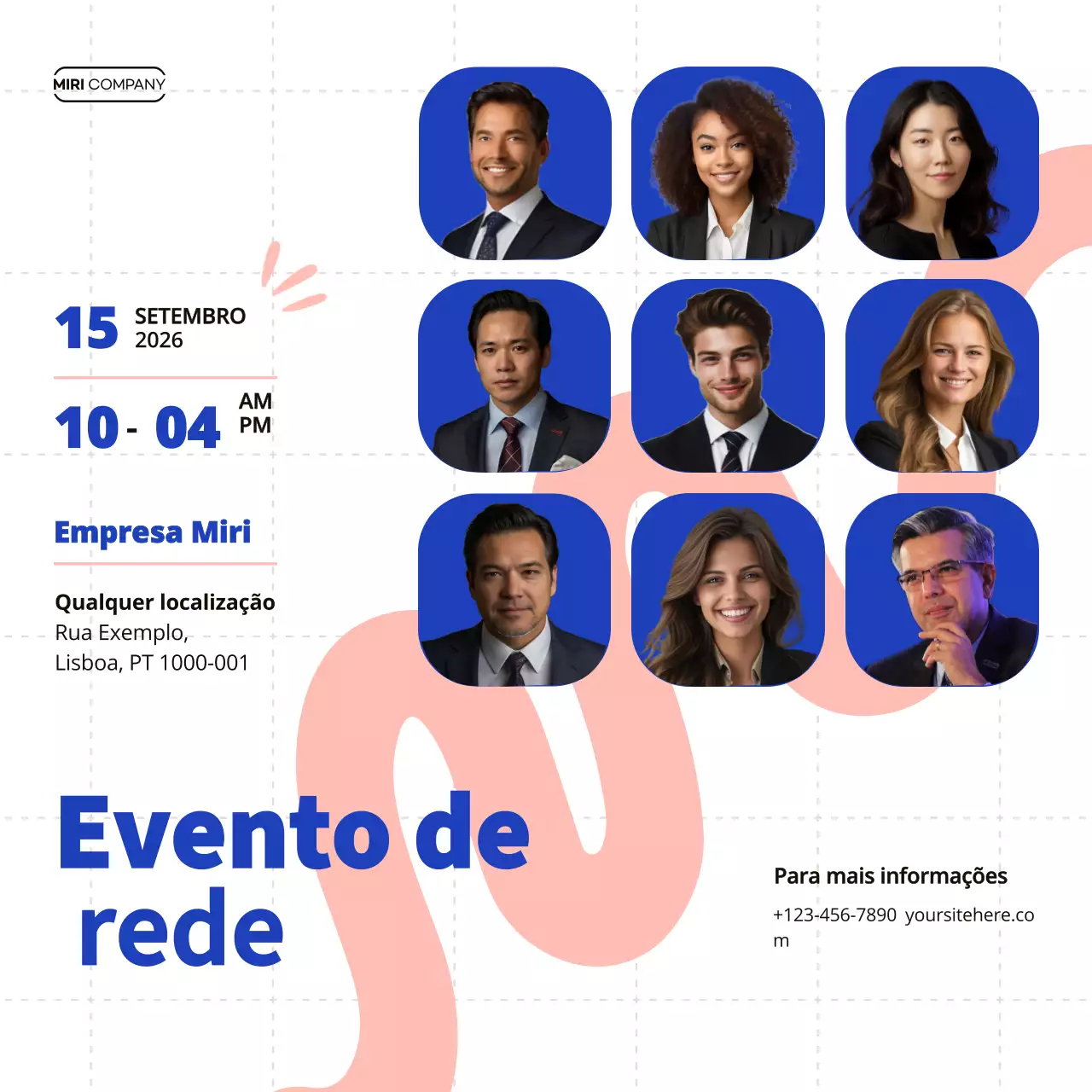 Publicidade do evento Blue Modern Business Networking