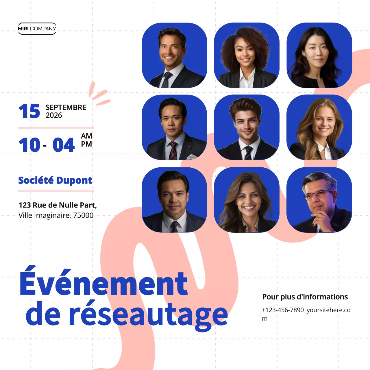Publicité pour un événement de réseautage d'affaires Blue Modern