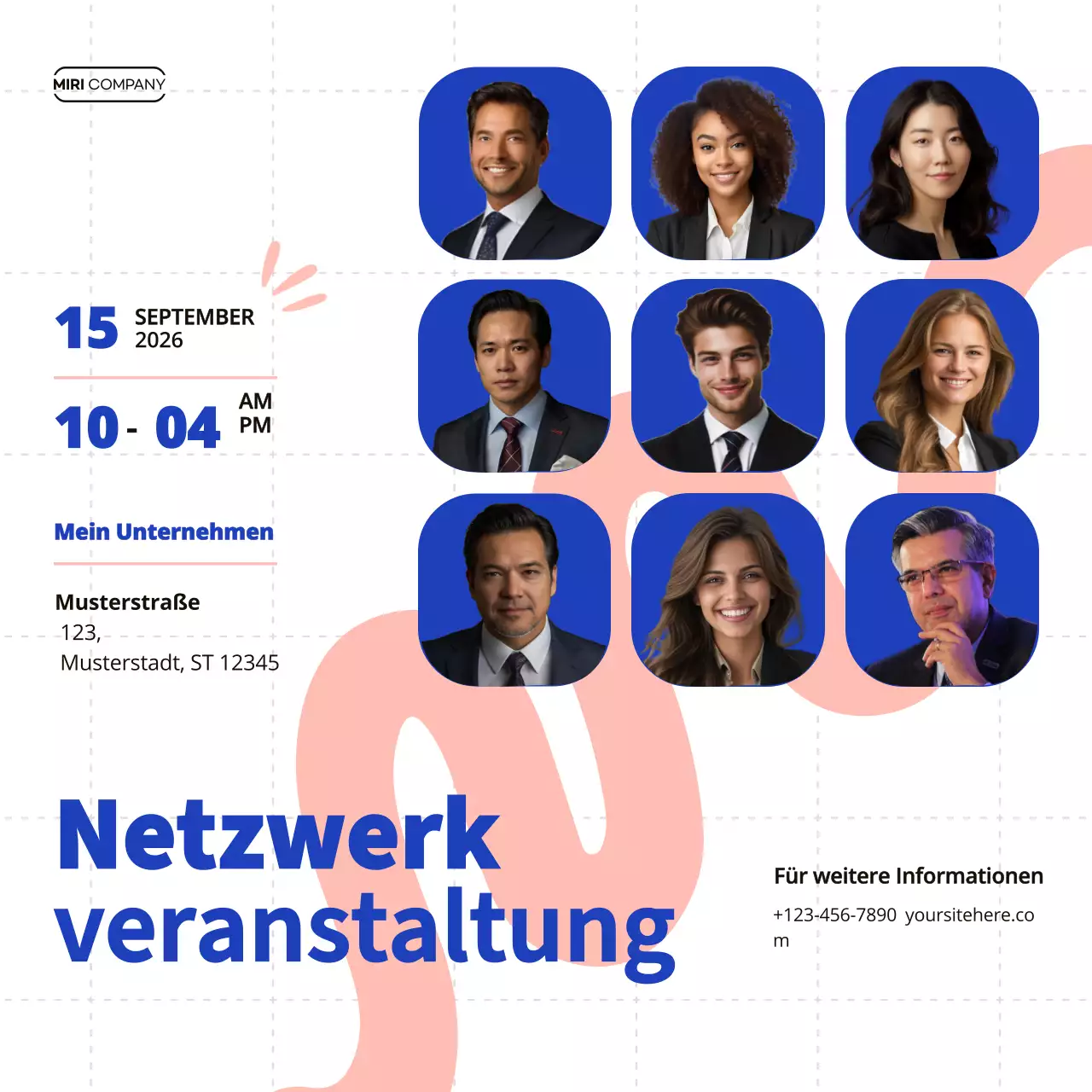 Blue Modern Business Networking Event Werbung