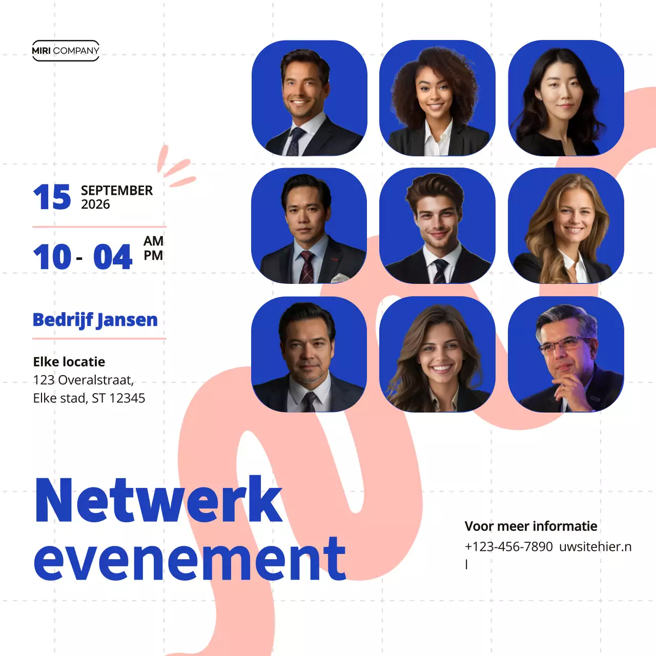 Blue Modern Zakelijk Netwerkevenement Publiciteit