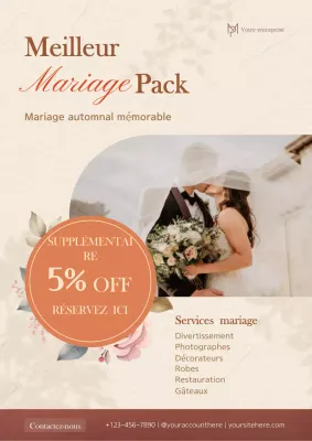 Beige and Brown Elegant Wedding Bundle Promotional Advertisement