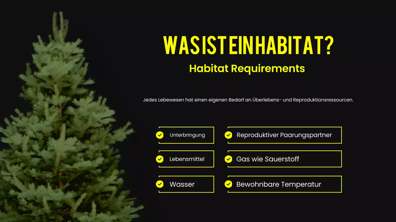 Schwarzer und gelber moderner Lebensraum für Tiere Vortragsmaterial