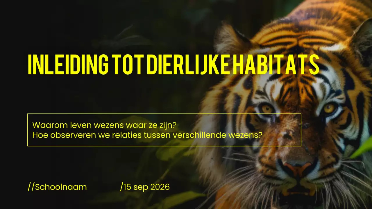 Zwart en geel modern dierenhabitat lesmateriaal