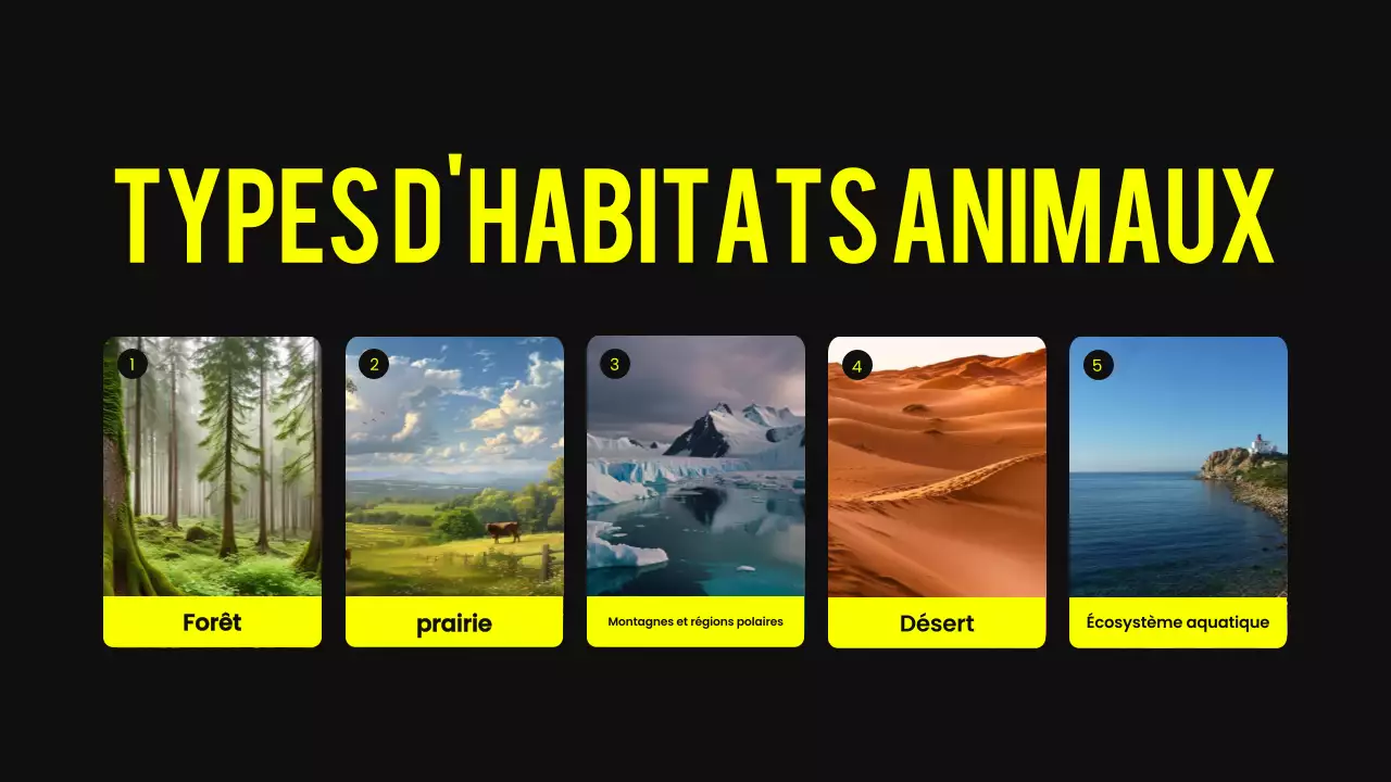 Matériel de conférence sur l'habitat animalier moderne noir et jaune