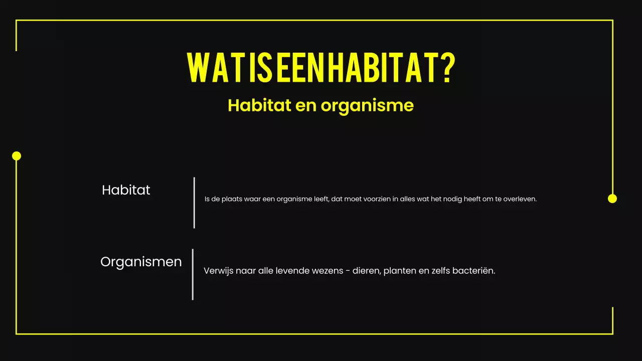 Zwart en geel modern dierenhabitat lesmateriaal