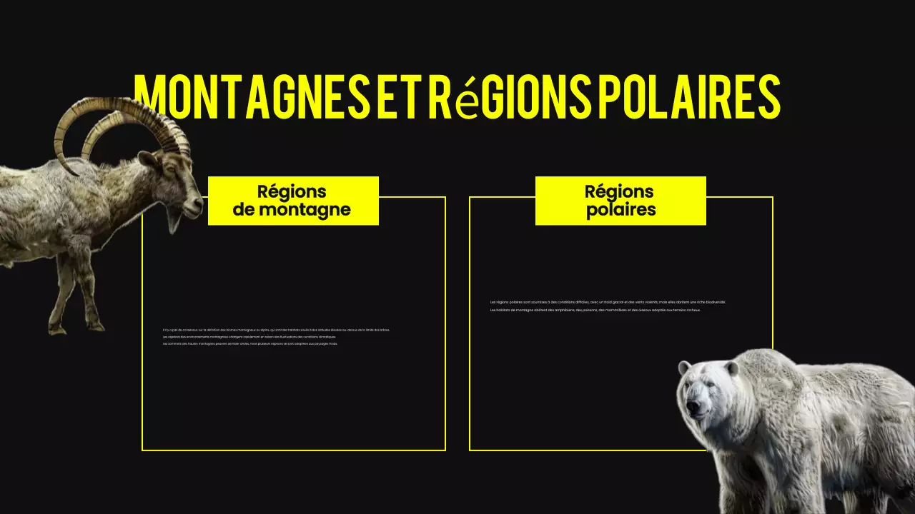 Matériel de conférence sur l'habitat animalier moderne noir et jaune