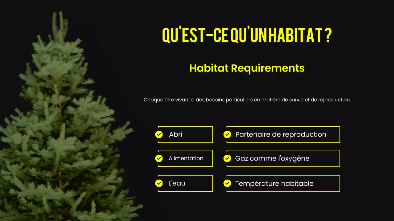 Matériel de conférence sur l'habitat animalier moderne noir et jaune