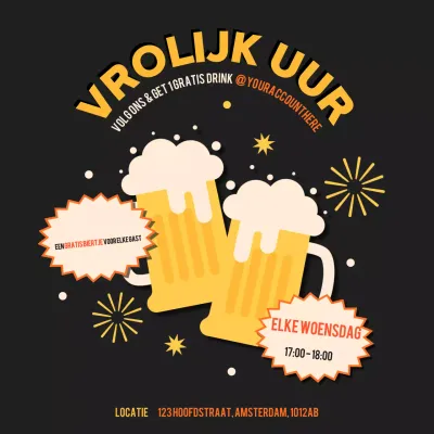 Zwart-Gele Basis Happy Hour Campagne