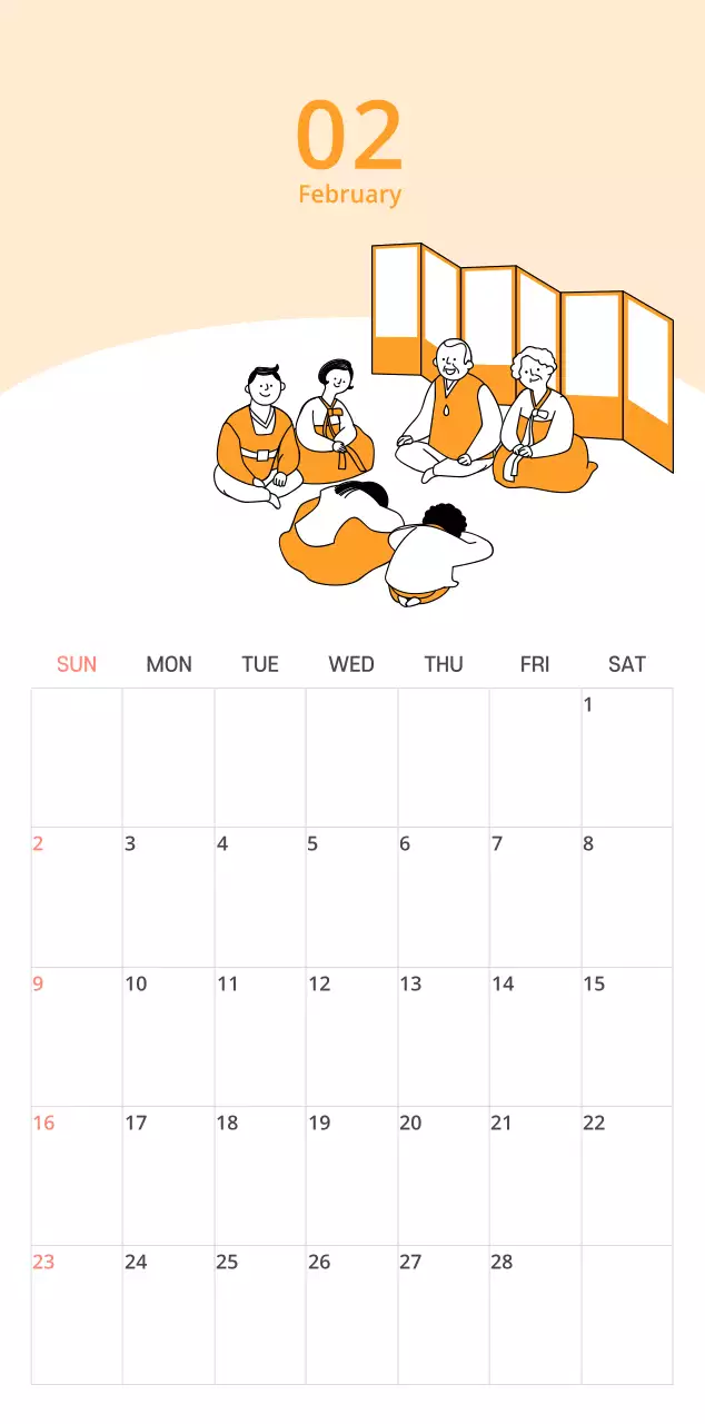 Colorful illustrated calendars