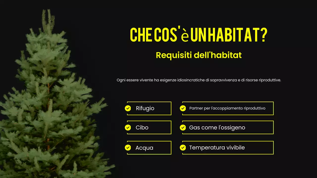 Materiale didattico per habitat animali moderni nero e giallo