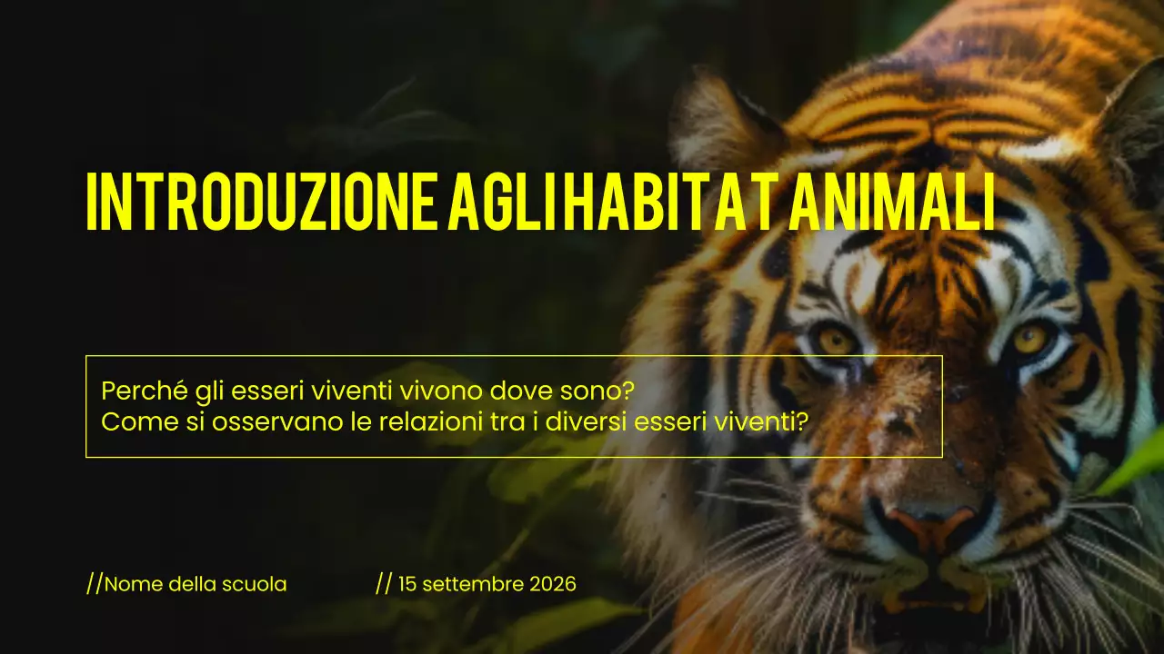 Materiale didattico per habitat animali moderni nero e giallo