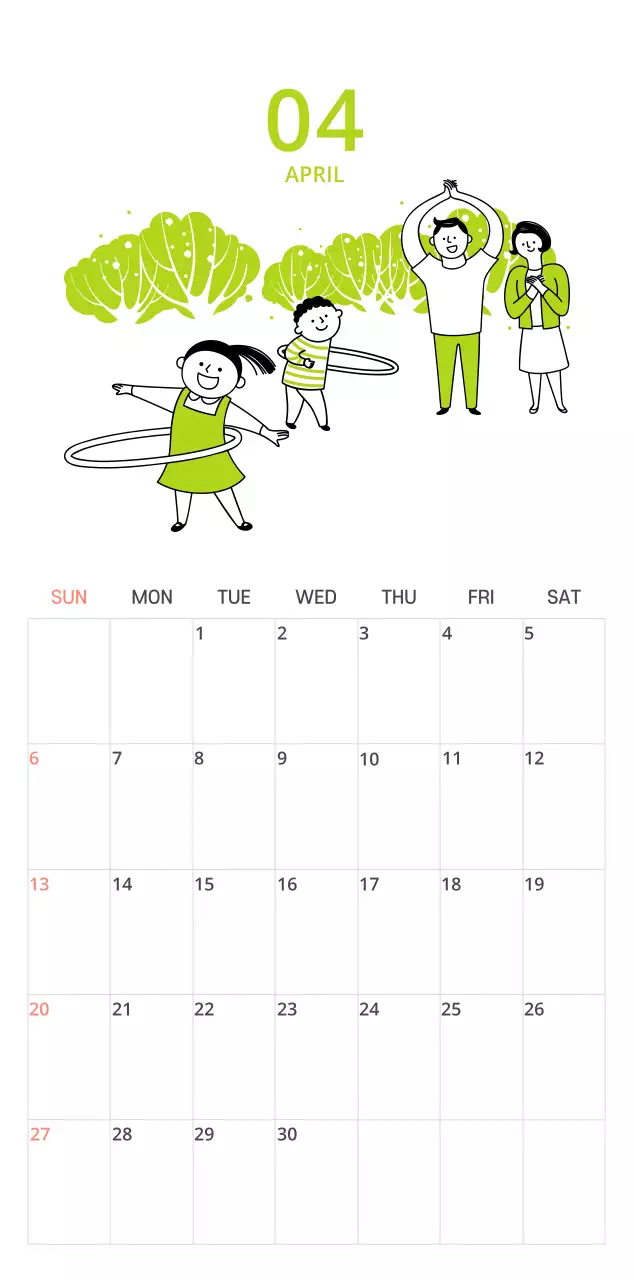 Colorful illustrated calendars