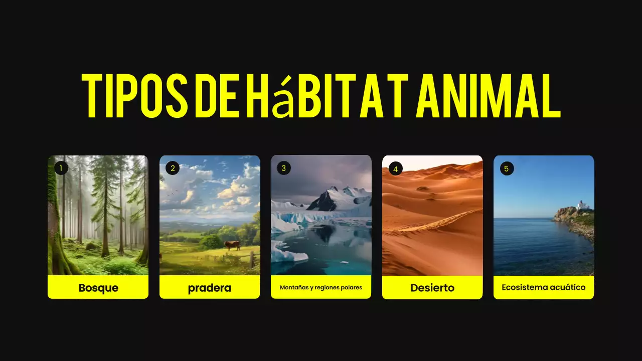 Negro y amarillo Hábitat animal moderno Material de lectura