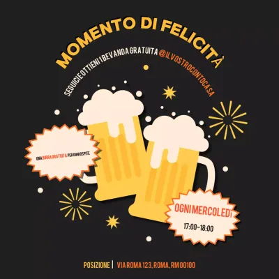 Campagna Happy Hour di base nera e gialla