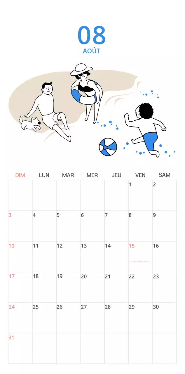 Un calendrier coloré et illustré