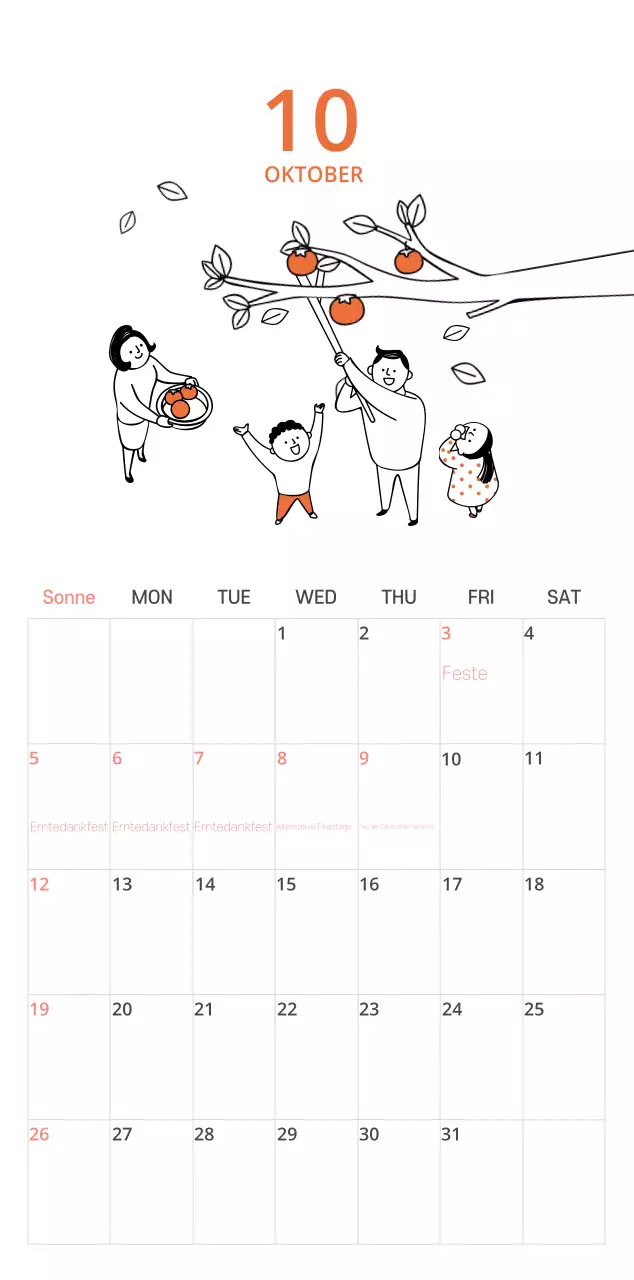 Ein bunt illustrierter Kalender