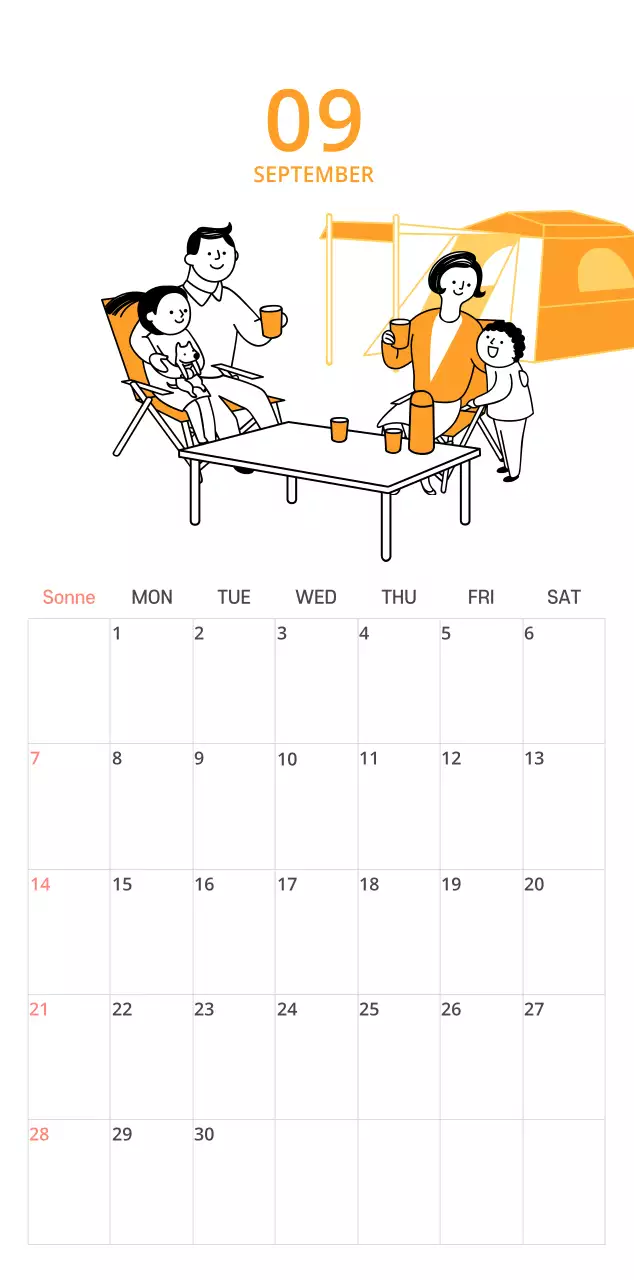 Ein bunt illustrierter Kalender