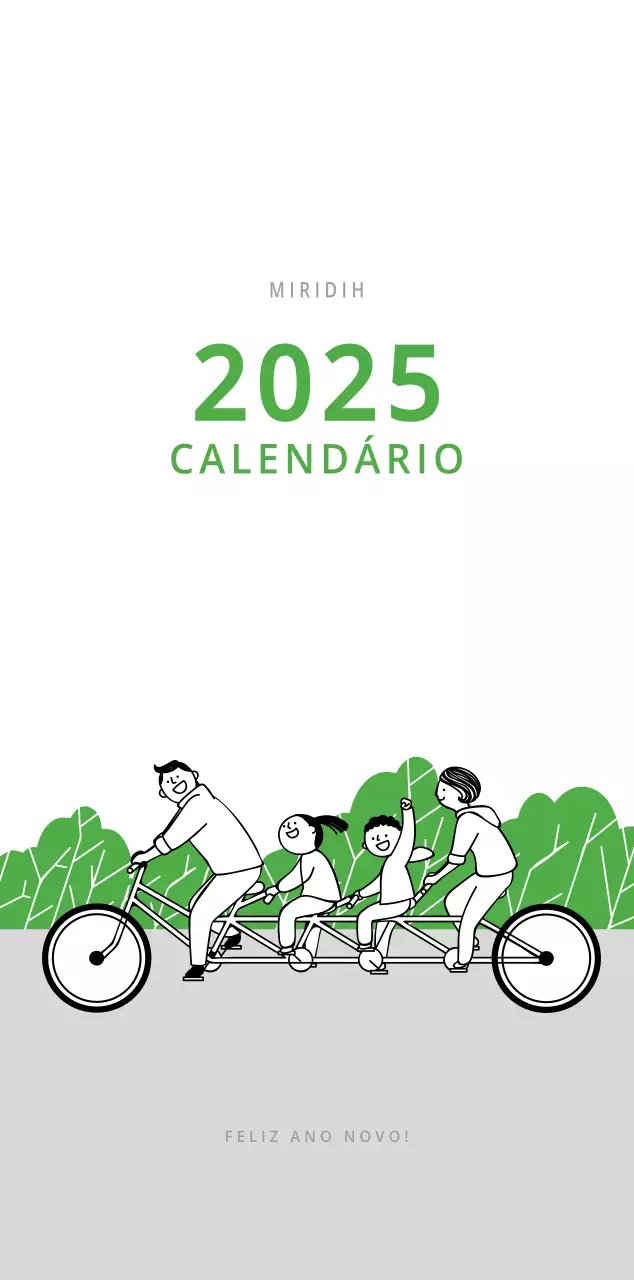 Um calendário colorido e ilustrado