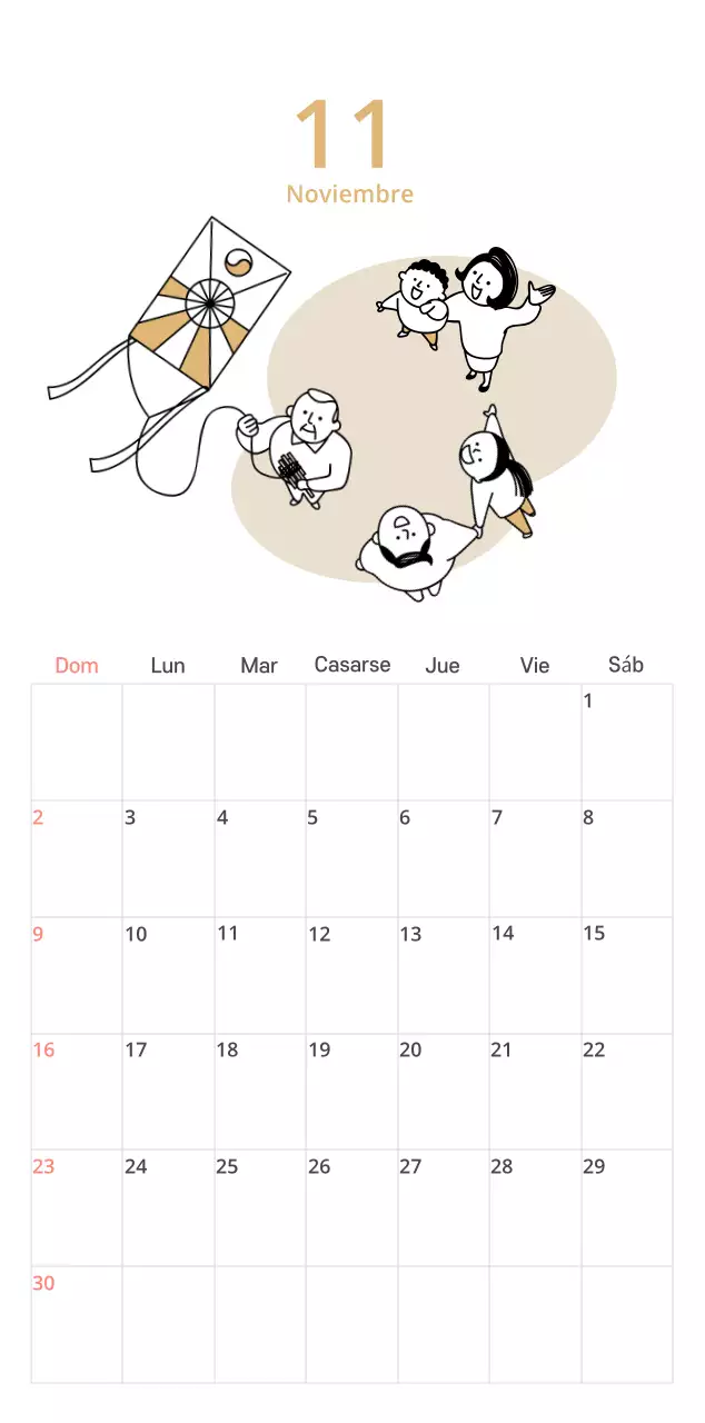 Un calendario ilustrado a todo color