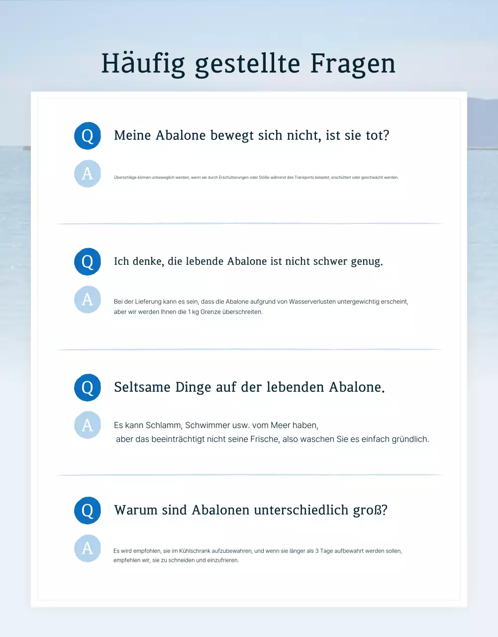 Förderung der traditionellen blauen und marineblauen Meeresfrüchte-Abalone und worauf zu achten ist