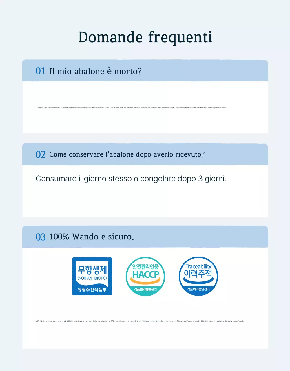 Promuovere il tradizionale abalone di mare blu e blu marino e cosa cercare