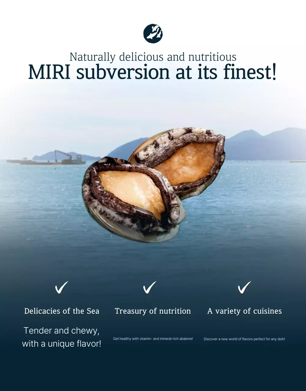 Khuyến mãi bán hàng tại trạm kiểm soát bào ngư hải sản truyền thống màu xanh và hải quân