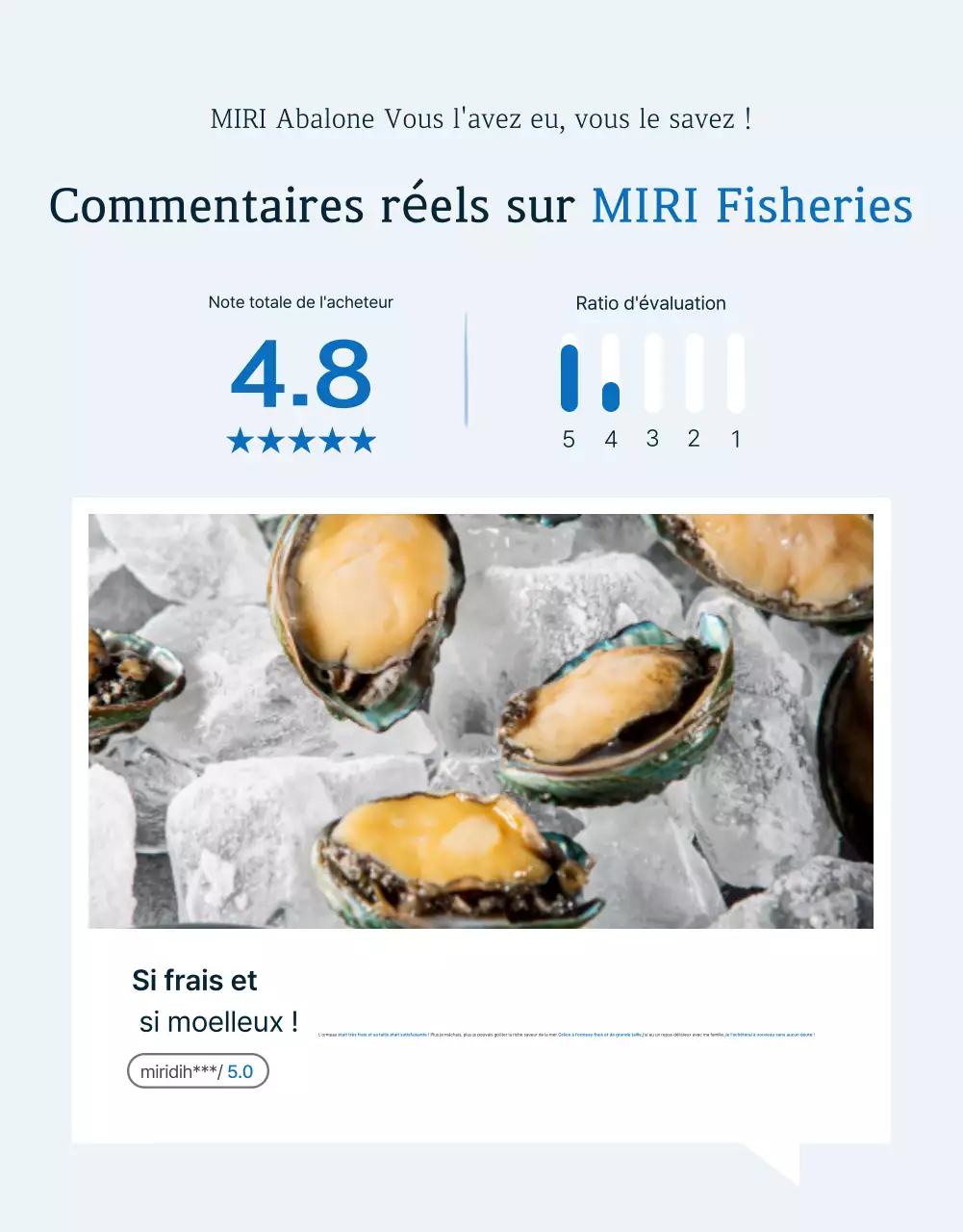 Revue et promotion d'événements concernant les ormeaux de mer traditionnels bleus et bleus marine